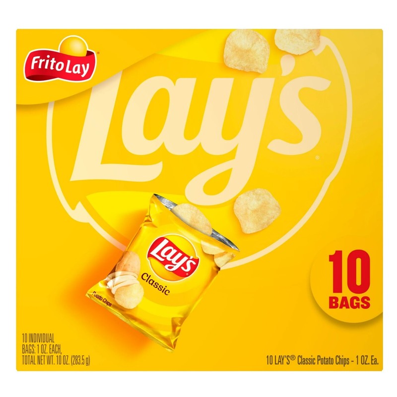 Lay's Classic Potato Snack Chips, 1 oz Bags, 10 Count Multipack gallery