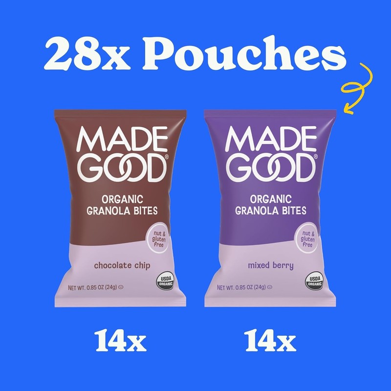 MadeGood Granola Bites Chocolate Chip & Mixed Berry Variety Pack (28 Count) Glut gallery