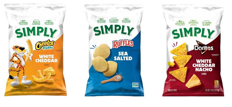 Cheetos Simply, Ruffles Simply, Doritos Simply 7.5oz Bags (3 Piece Set)