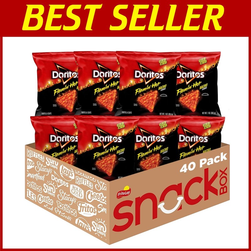 Spicy Flavored Tortilla Chips, 1oz Bag x40=#-~