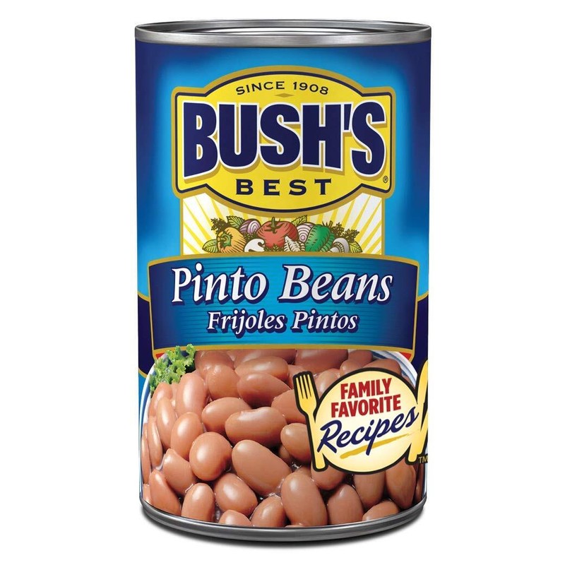 BUSH'S BEST 16 oz Canned Pinto Beans Source of Plant Based Protein and Fiber ...