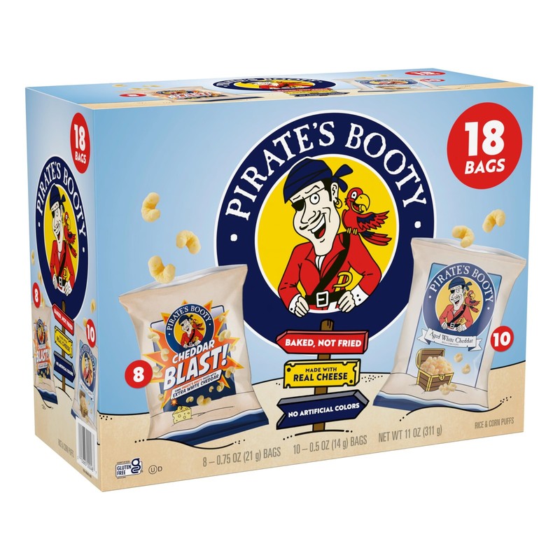 Pirate's Booty Aged White Cheddar and Pack of 18 (0.5 oz 0.75 oz)