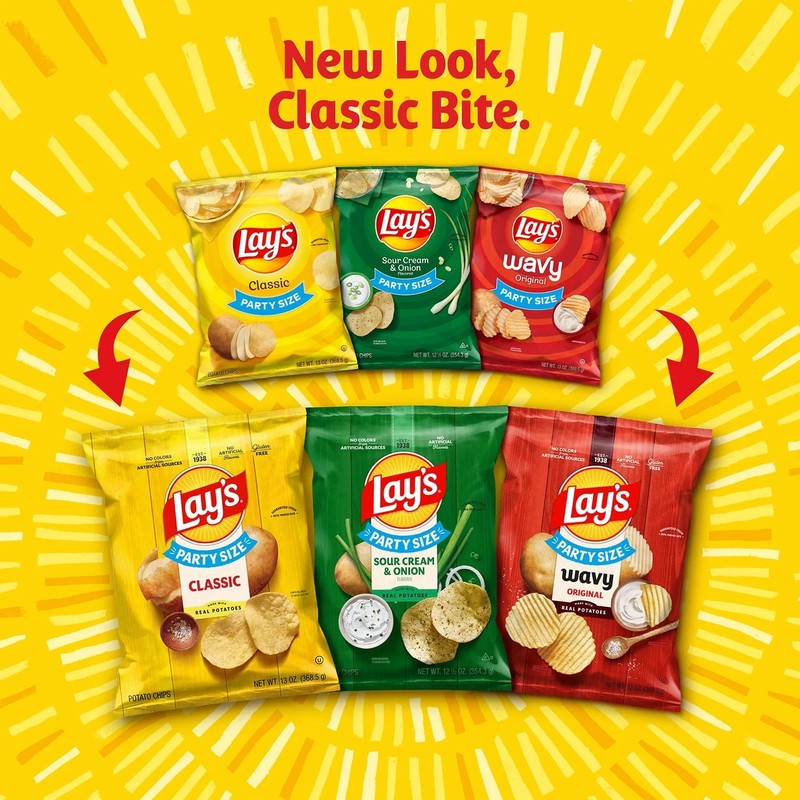 Lay's Wavy Original Potato Chips, Party Size, 13 oz Bag gallery