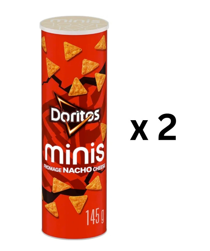 Doritos Minis Nacho Cheese Flavoured Tortilla Chips, 145 g – Pack of 2