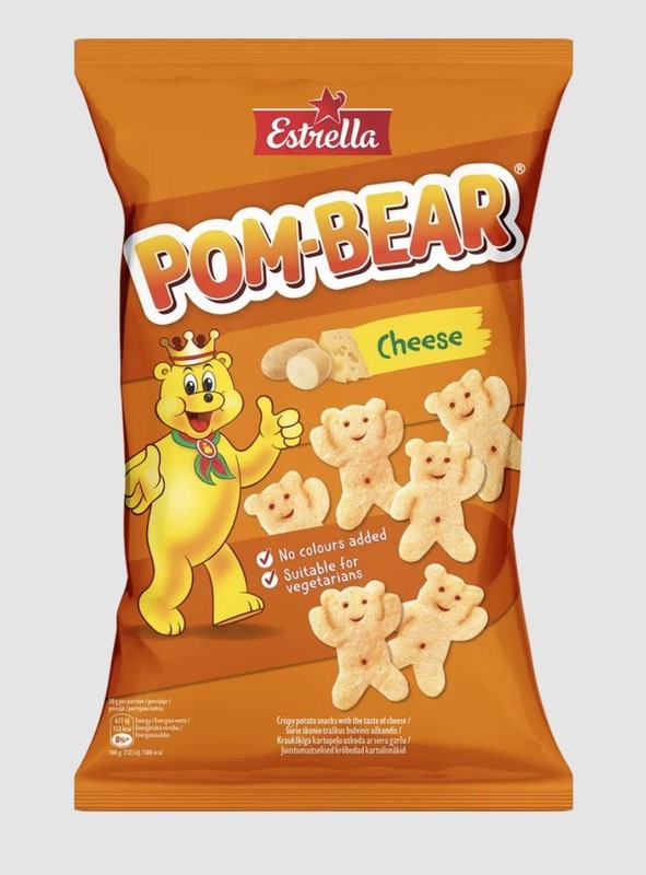 Estrella Pom Bear Cheese Flavor Crispy Potato Chips Snack Bag 65g