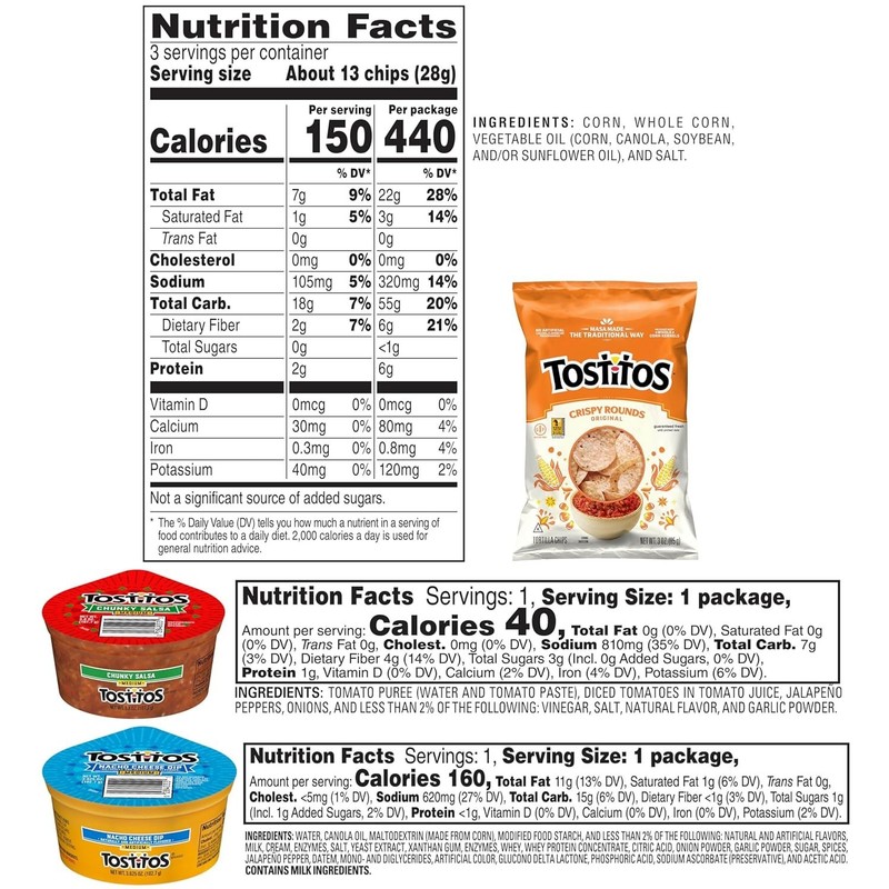 Convenient Tostitos Tortilla Chips & Dips Pack - Perfect for Snacking On-the-Go gallery