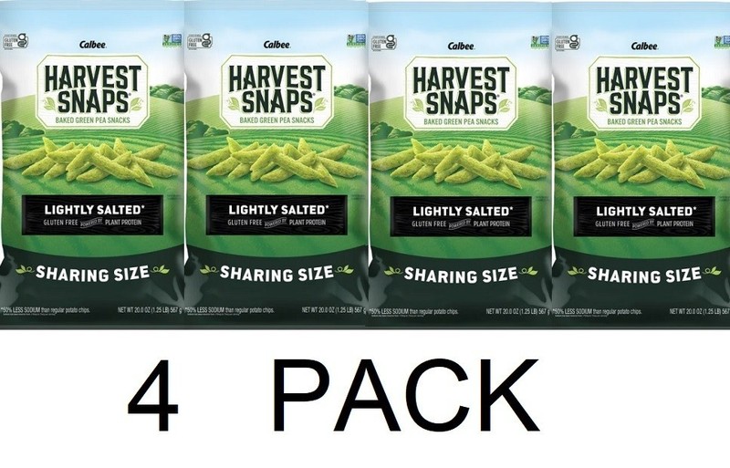 Calbee Harvest Snaps Baked Veggie Snacks Lightly Salted 20 oz Bag – 4 PACK