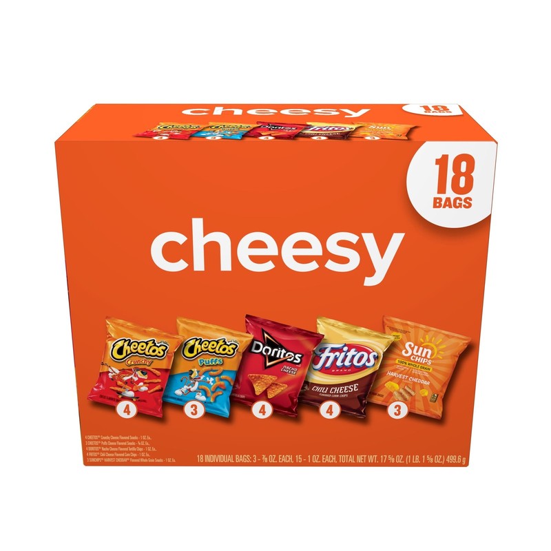 Frito-Lay Cheesy Snack Chips Variety Pack, 18 Count Multipack Box New