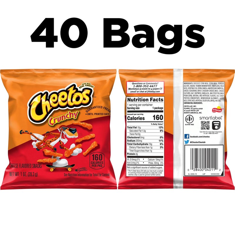 Crunchy Cheese Flavored Snacks Gluten Free 1 Ounce Single Serve Bags Pack of 40 gallery
