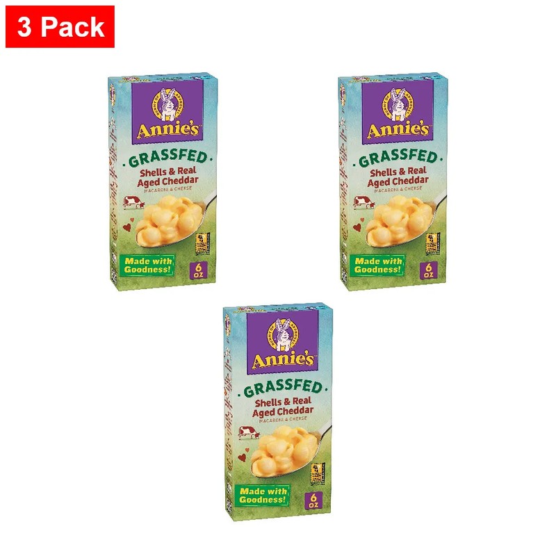 Annies Organic Macaroni And Cheese Dinner, Grassfed, 6 Oz – 3 Pack