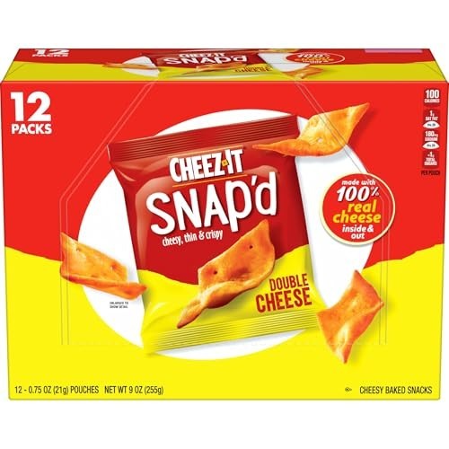 Crunchy Cheese Cracker Chips, Thin Crisps, Double Cheese Snack, 9oz Box (12 Pouc gallery