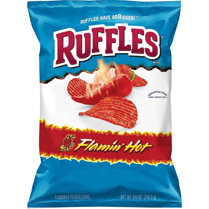 Ruffles Ridged Potato Chips, Flamin’ Hot 8 Ounce (1 Bag)