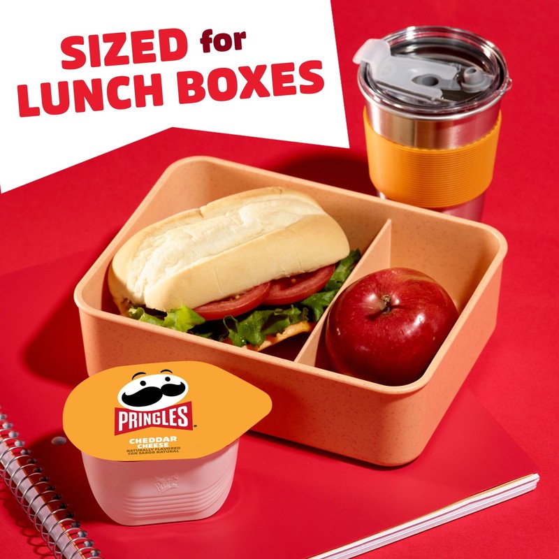 Pringles Cheddar Cheese Potato Crisps Chips, Lunch Snacks, 12 Count gallery