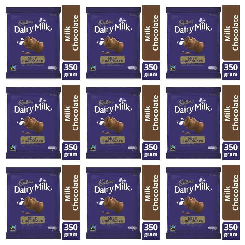 Cadbury Dairy Milk Chocolate Large Block 350g X 9
