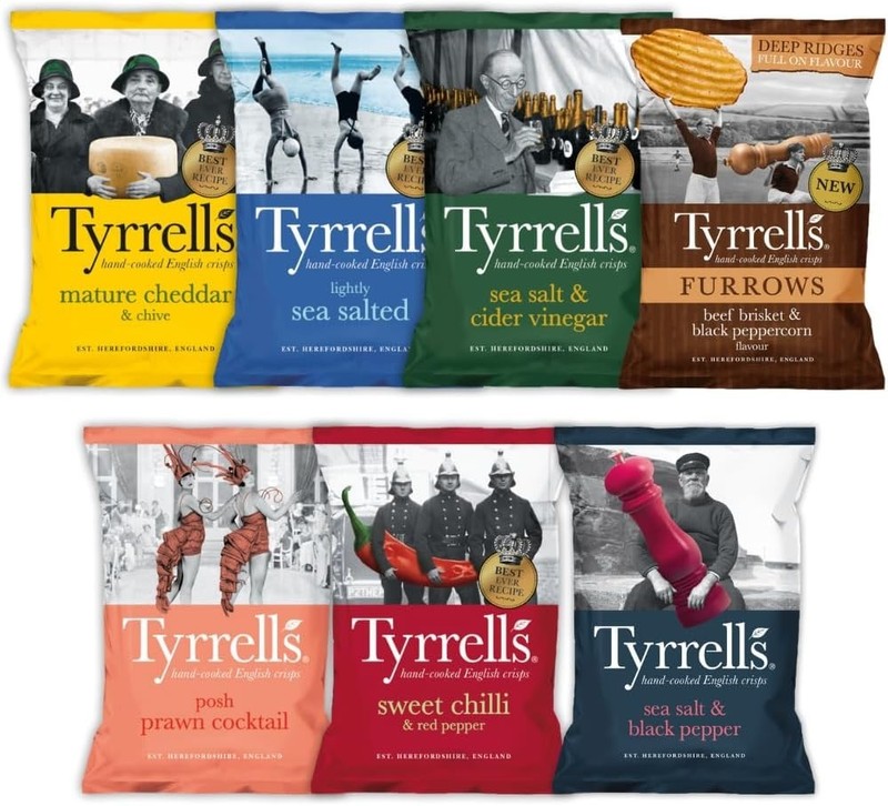 Tyrrells Crisps Mixed Case 7 Flavours Full Case 24x40g Bags