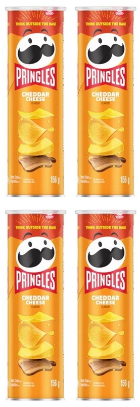 Pringles Canned Potato Chips Cheddar Cheese 156g (4 Pack)