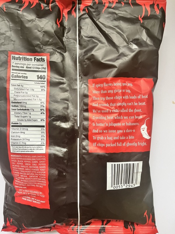 2 Packs Trader Joe's Ghost Pepper Potato Chip Kettle Cooked 7 oz Each Pack gallery