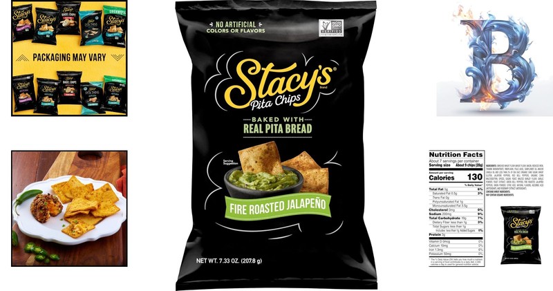 Stacy's Fire Roasted Jalapeno Pita Chips 7.33 oz - Perfect for Parties & Dips gallery