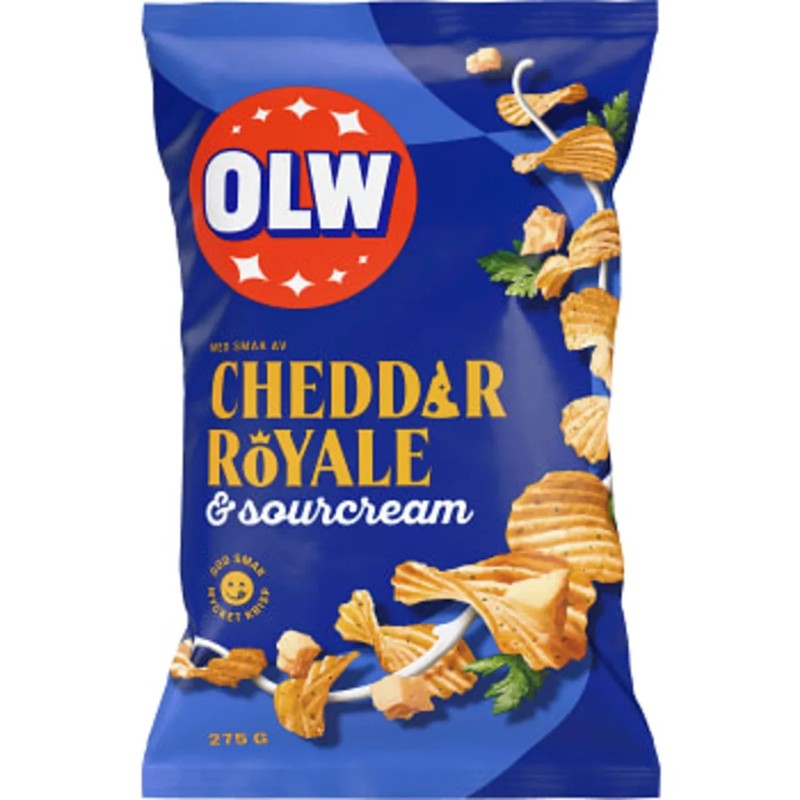 OLW Cheddar Royal & Sour Cream Chips – Bold Cheddar & Creamy Sour Cream,275g gallery