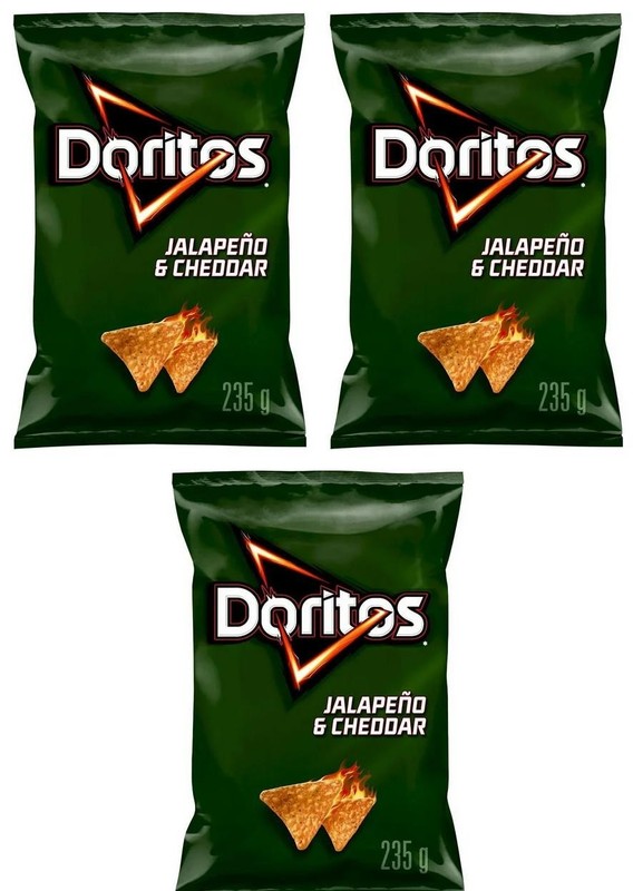 Doritos Jalapeno & Cheddar Flavored Tortilla Chips, 235g (3 Pack)