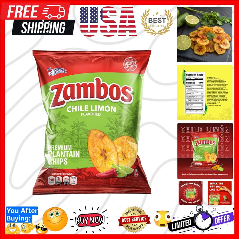 Chile Limón Plantain Chips, 5.3 oz – Crunchy Snack, Gluten Free – Bold Chili …
