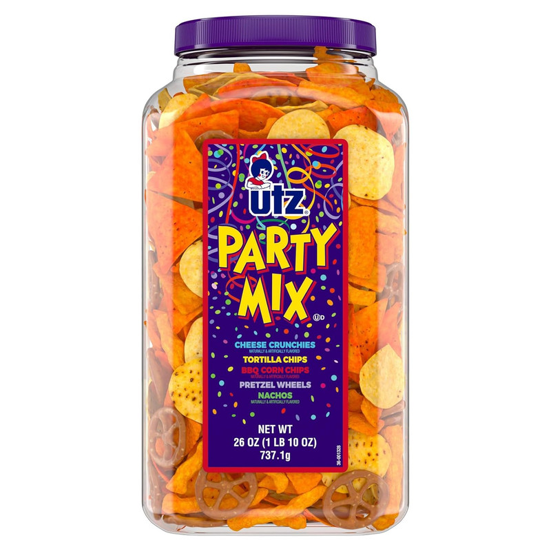 Utz Party Mix - Tasty Snack Mix Includes Corn Tortillas, Nacho Tortillas, Pretze