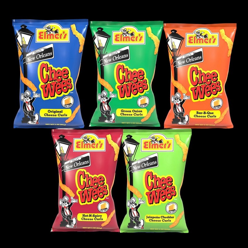 Elmer's Cheewees New Orleans Original Baked Cheese Curls ~ NEW 3 oz ~ Assorted gallery