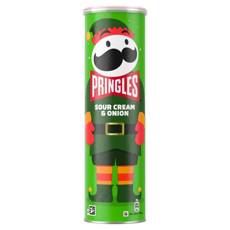 2 PRINGLES ORIGINAL & SOUR CREAM Flavor Festive Edition Potato Chips Tubes 185g gallery