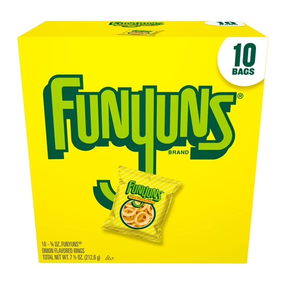 Funyuns Onion Ring Flavored Snack Chips, 10 Count Multipack