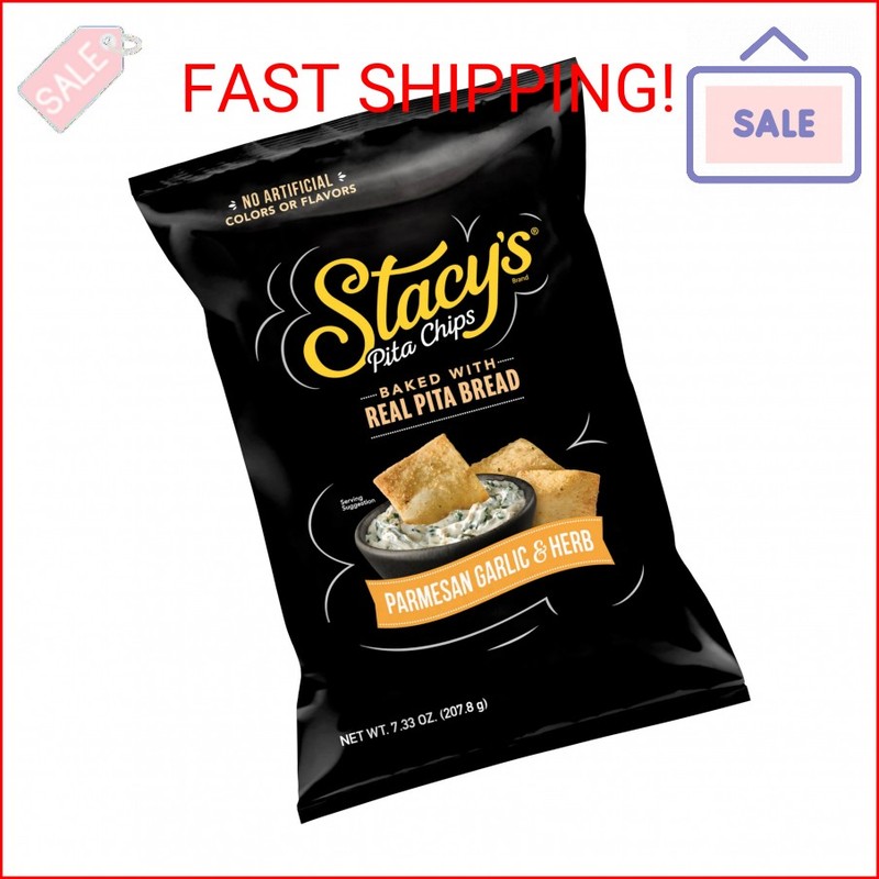 Stacy’s Pita Chips, Parmesan Garlic & Herb, No Artificial Colors or Flavors, 7.3