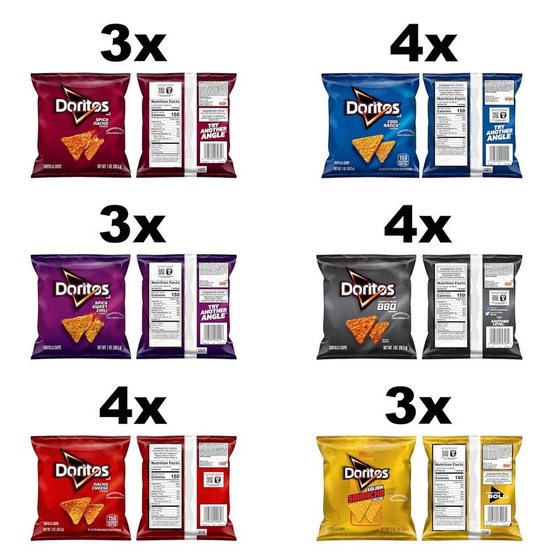 Delightful Doritos Tortilla Chips Variety Pack - 21 Flavorful Treats in One Box gallery