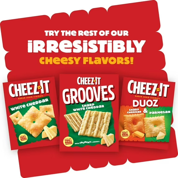 Cheez-It Snap'd Double Cheese Cheesy Baked Chips, Lunch Snacks, 12 oz gallery
