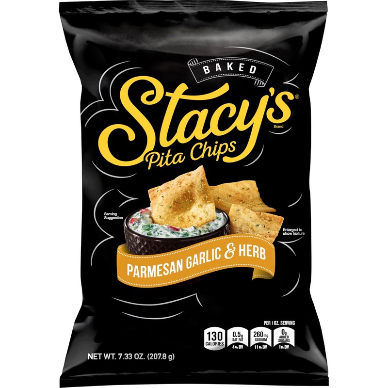 Stacy’s Pita Chips Parmesan Garlic 7.33Oz Baked Snack Low Fat No Artificial F…