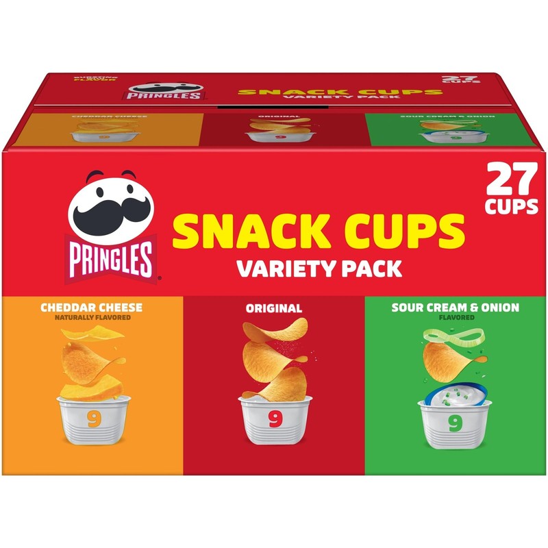 Potato Crisps Chips, Lunch Snacks, Snack Cups, Variety Pack, 19.3oz Box (27 C…