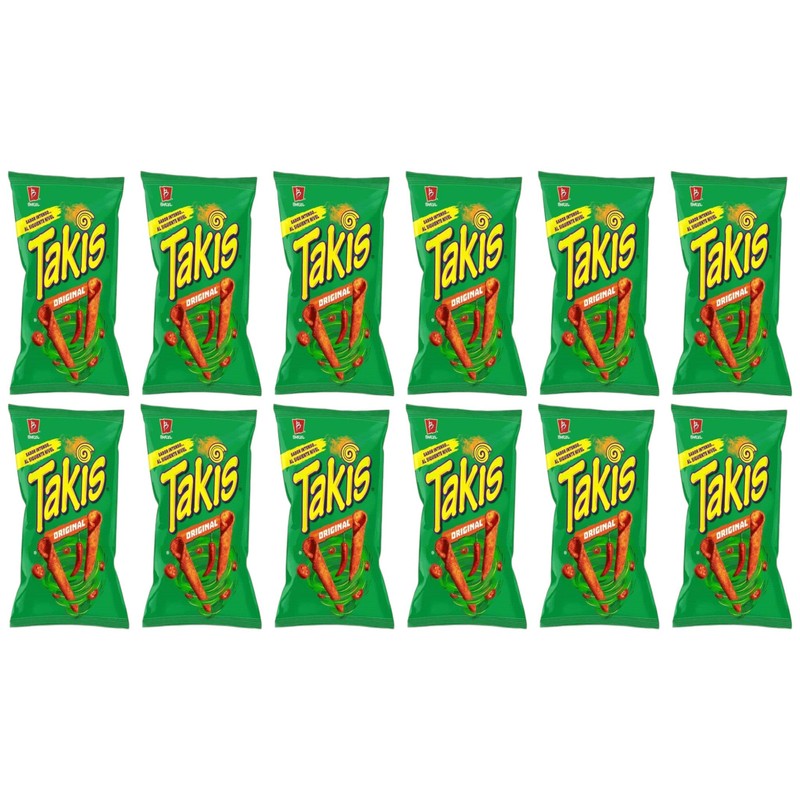 Takis Original Corn Chips Tortilla Chips, 190g (6.7oz) (Pack of 12)