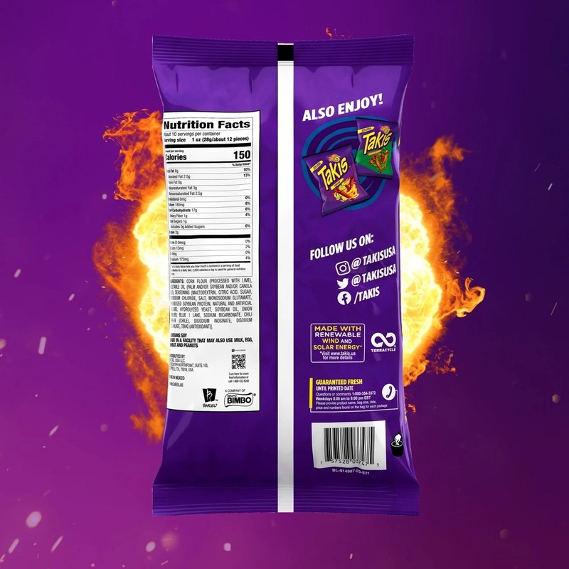Takis - Crunchy Rolled Tortilla Chips ? Blue Heat, 9.9 Oz gallery