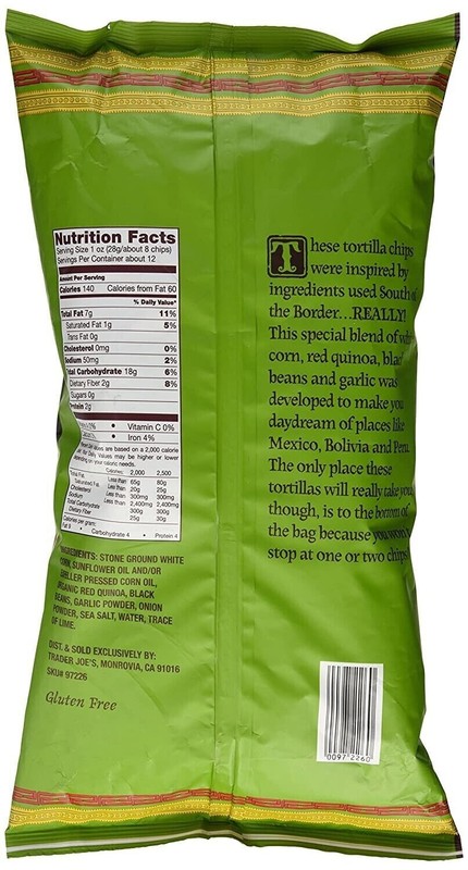 2 Packs Trader Joe's Quinoa & Black Bean Infused Tortilla Chips 12 oz Each Pack gallery