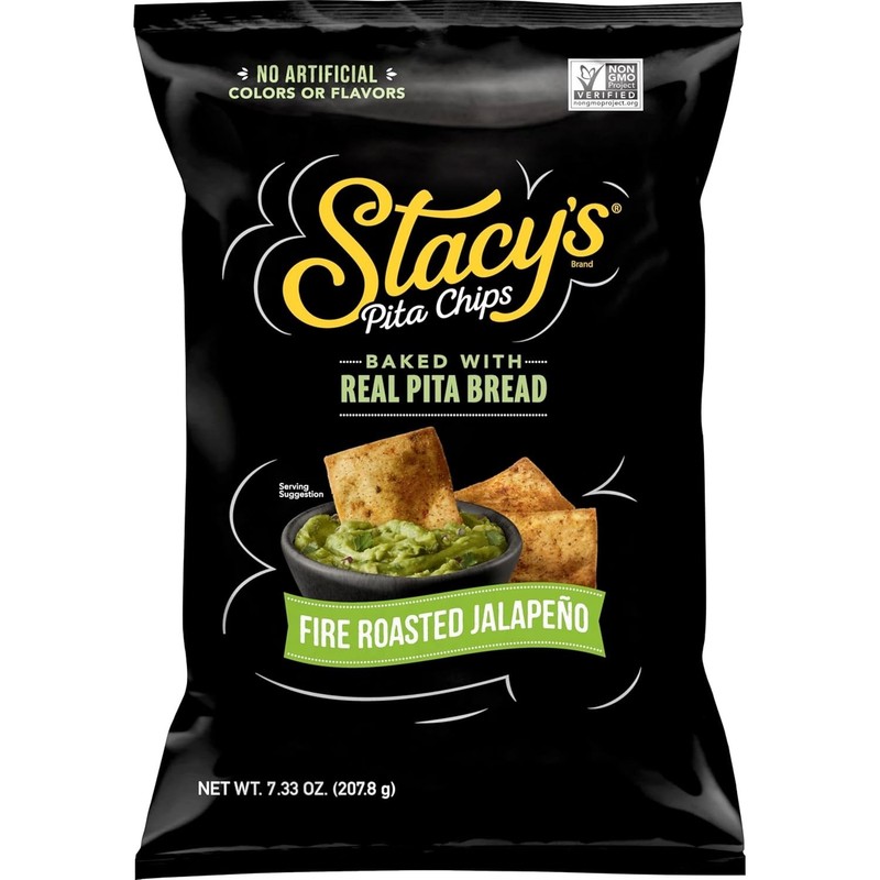 Stacy's Fire Roasted Jalapeno Pita Chips 7.33 oz - Perfect for Parties & Dips gallery