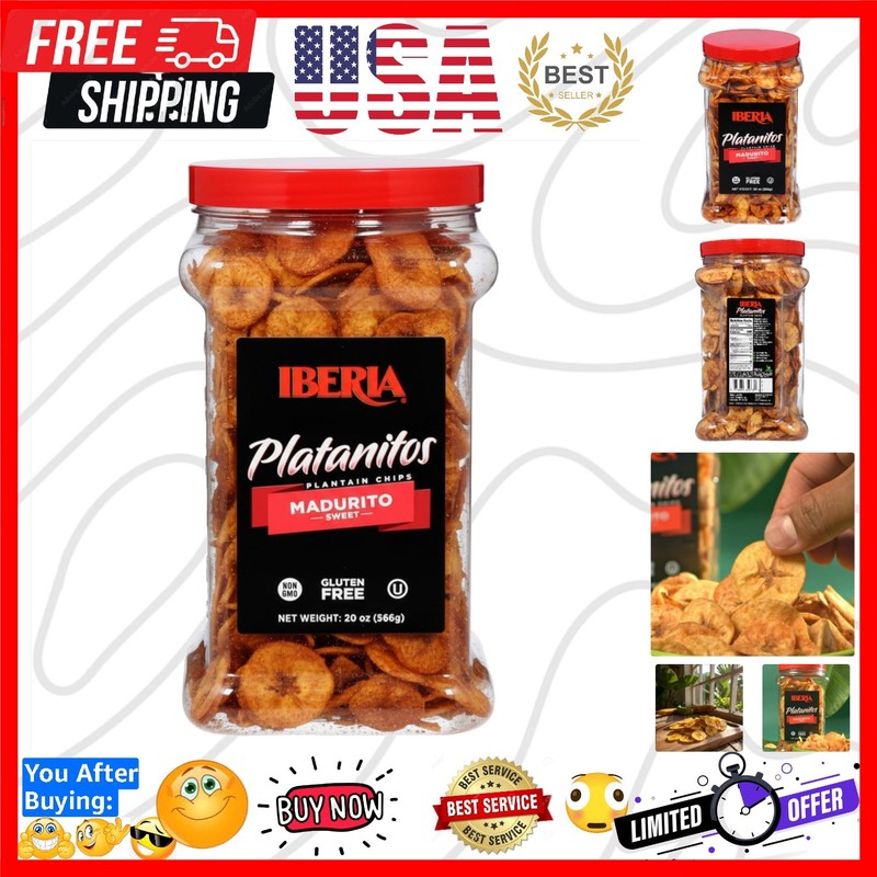 Maduritos Naturally Sweet Plantain Chips, 20 Ounce Pack of 1