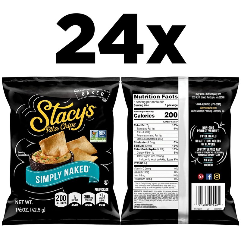 Stacy's Pita Chips, Simply Naked, 1.5-Ounce Bags (Pack of 24) gallery