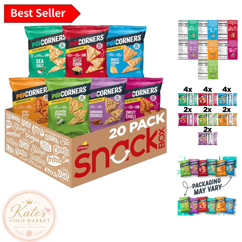 Savor Sweet and Salty Popped Corn Chips – 20 Individual 1 oz Bags – Non-GMO
