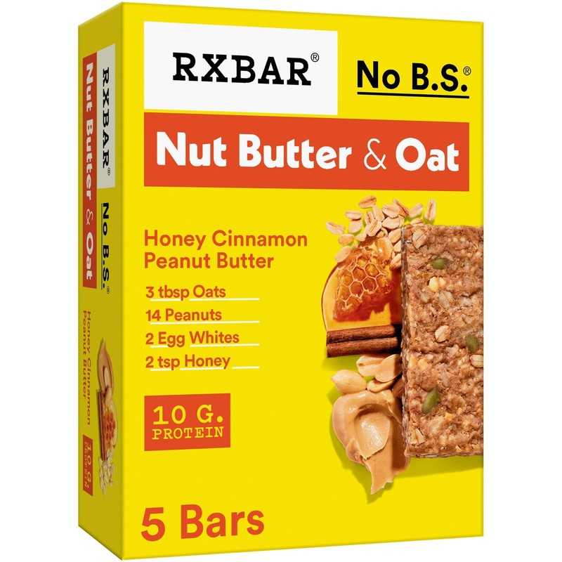Rxbar Nut Butter And Oat Protein Bars, Peanut Butter-9.7Oz Box (5 Count)-3 Pack gallery