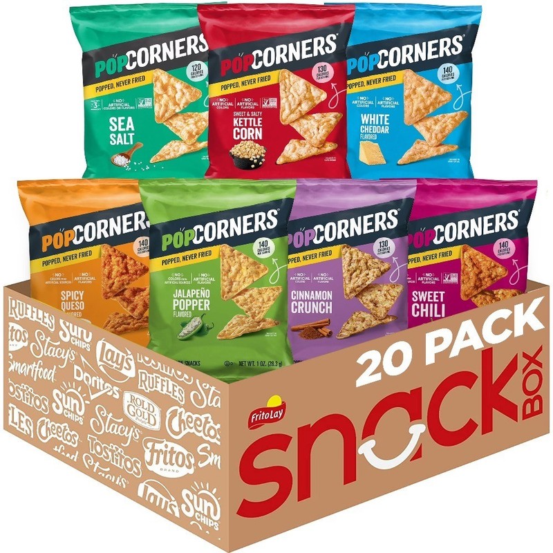 Healthy Popcorn Chips Snack No Artificial Colors or Flavors 1 oz Bags Pack of 20