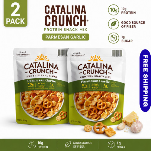 Catalina Crunch Parmesan Garlic Snack Mix 15 oz Bags Pack of 2 Crunchy Savory