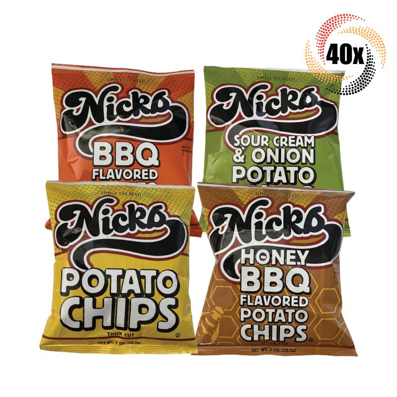 40x Bags Nicks Variety Flavor Thick Cut Potato Chips 1oz ( Mix & Match Flavors )