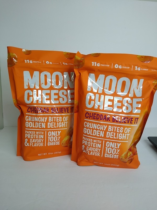 2x Moon Cheese Crunchy Cheddar Bites 10 Ounce High Protein Snack