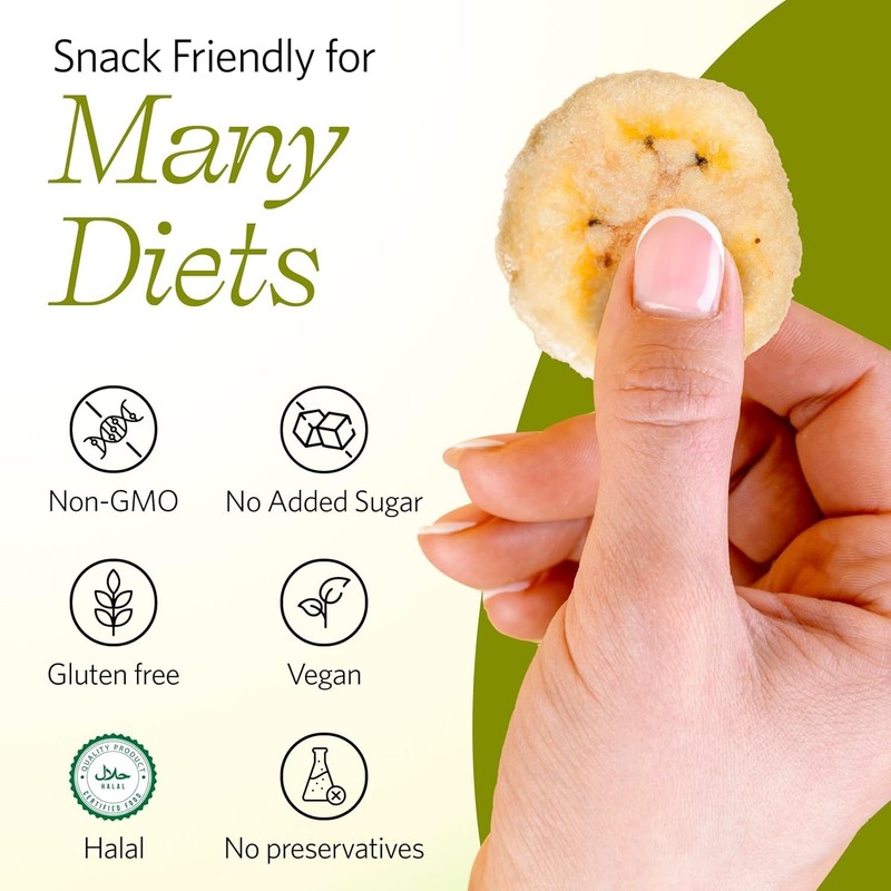 Dried Banana Chips, 8.8 oz Resealable Bag | Banana Chips Unsweetened, Dried F... gallery