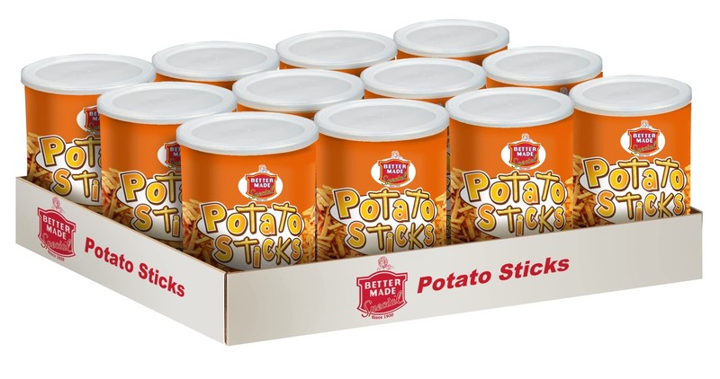Potato Sticks 5oz Canister – (Sweet BBQ, 12 Can Tray) Shoestring Potato Stick…