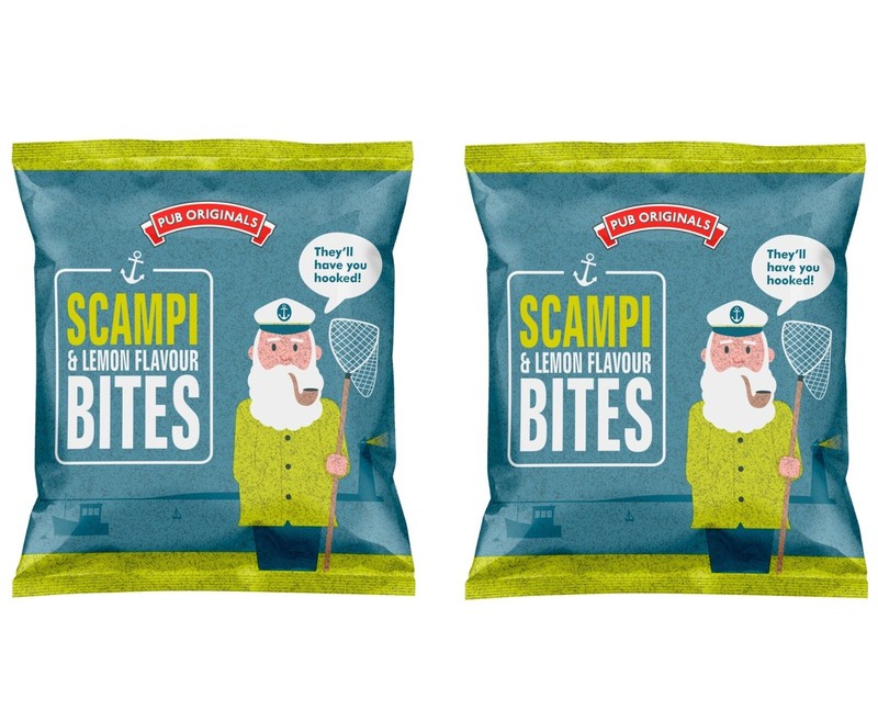 Pub Original Scampi & Lemon Bites Snack 40g PACK OF 2