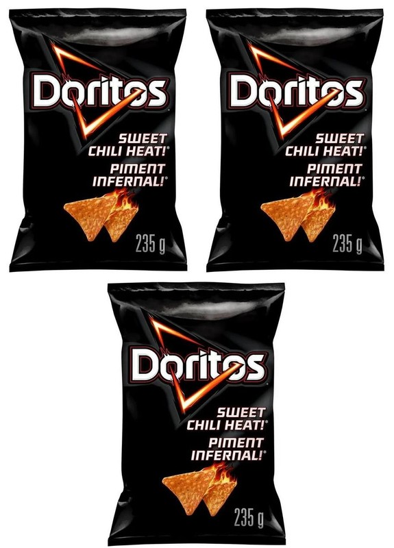 Doritos Sweet Chili Heat! Flavored Tortilla Chips, 235g (3 Pack)